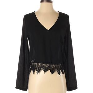 Ecoté Urban Outfitters Black Chiffon V Neck Blouse Top Small